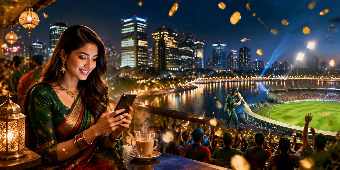 Cricket betting scene set in a tea garden atmosphere in Dhaka